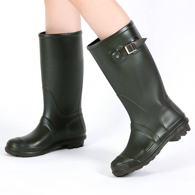2×1 Bota impermeable al aire libre de mujer ,Chelsea caucho negro Botas de agua y Cubierta de Zapatos 2x1 Bota impermeable al aire libre de mujer ,Chelsea caucho negro