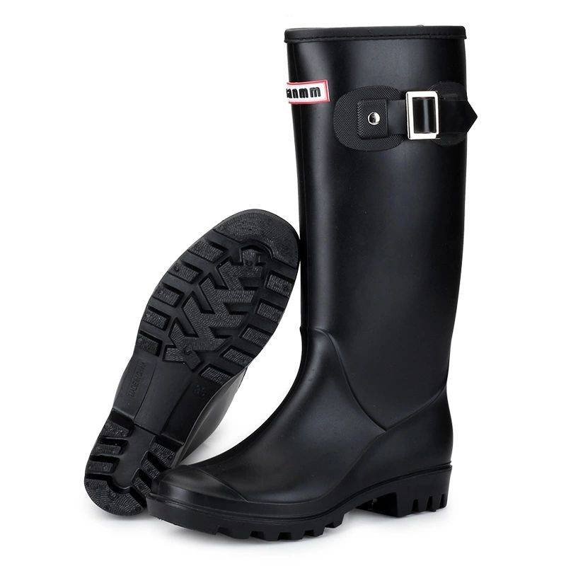 Botas para la lluvia altas para mujer, modernas, color rosa, reutilizables Botas de agua y Cubierta de Zapatos Botas para la lluvia altas para mujer, modernas, color rosa, reutilizables