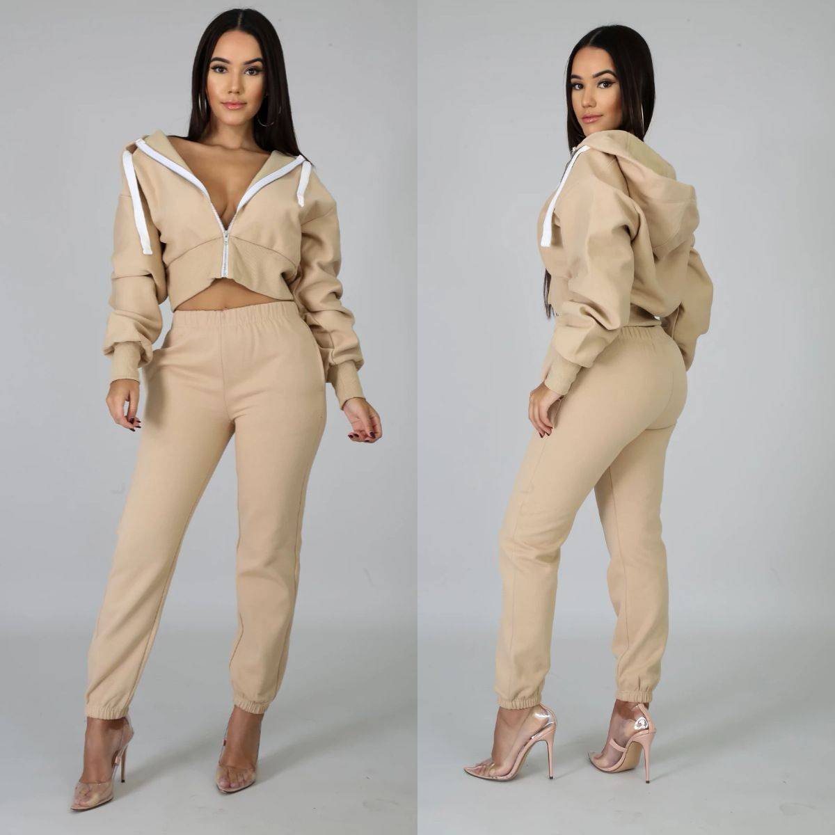 2 Conjunto de manga larga para mujer, traje de color sólido con capucha +1 Gorra de béisbol Pantalones Casual y Joggers de Mujer 2 Conjunto de manga larga para mujer, traje de color sólido con capucha +1 Gorra de béisbol