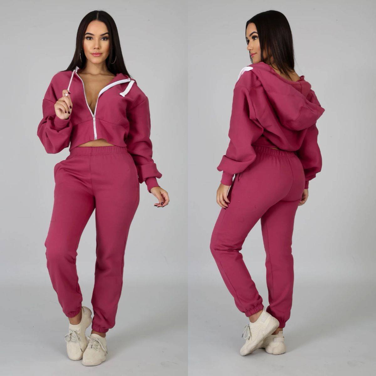 2 Conjunto de manga larga para mujer, traje de color sólido con capucha +1 Gorra de béisbol Pantalones Casual y Joggers de Mujer 2 Conjunto de manga larga para mujer, traje de color sólido con capucha +1 Gorra de béisbol