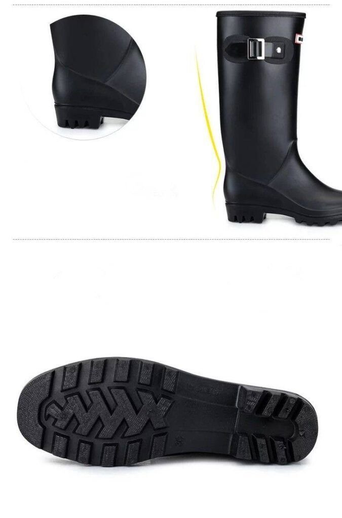 Botas para la lluvia altas para mujer, modernas, color rosa, reutilizables Botas de agua y Cubierta de Zapatos Botas para la lluvia altas para mujer, modernas, color rosa, reutilizables