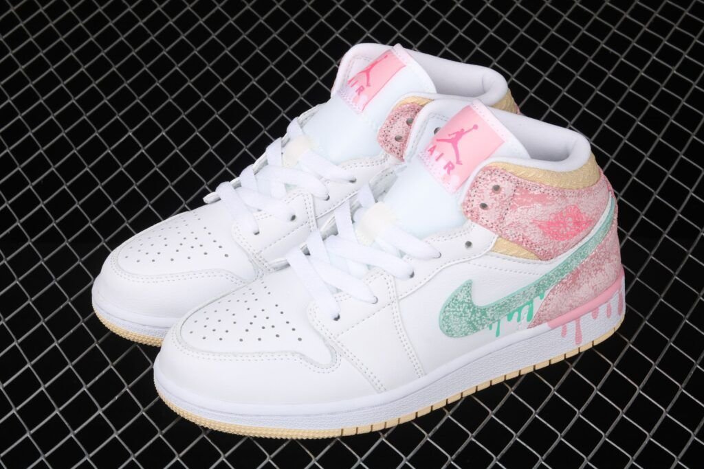 Air Jordán 1 Mid GS AJ1 Joe 1 Helado Zhongbang Zapatillas de Mujer Air Jordán 1 Mid GS AJ1 Joe 1 Helado Zhongbang