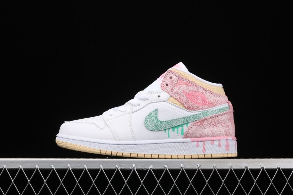 Air Jordán 1 Mid GS AJ1 Joe 1 Helado Zhongbang Zapatillas de Mujer Air Jordán 1 Mid GS AJ1 Joe 1 Helado Zhongbang