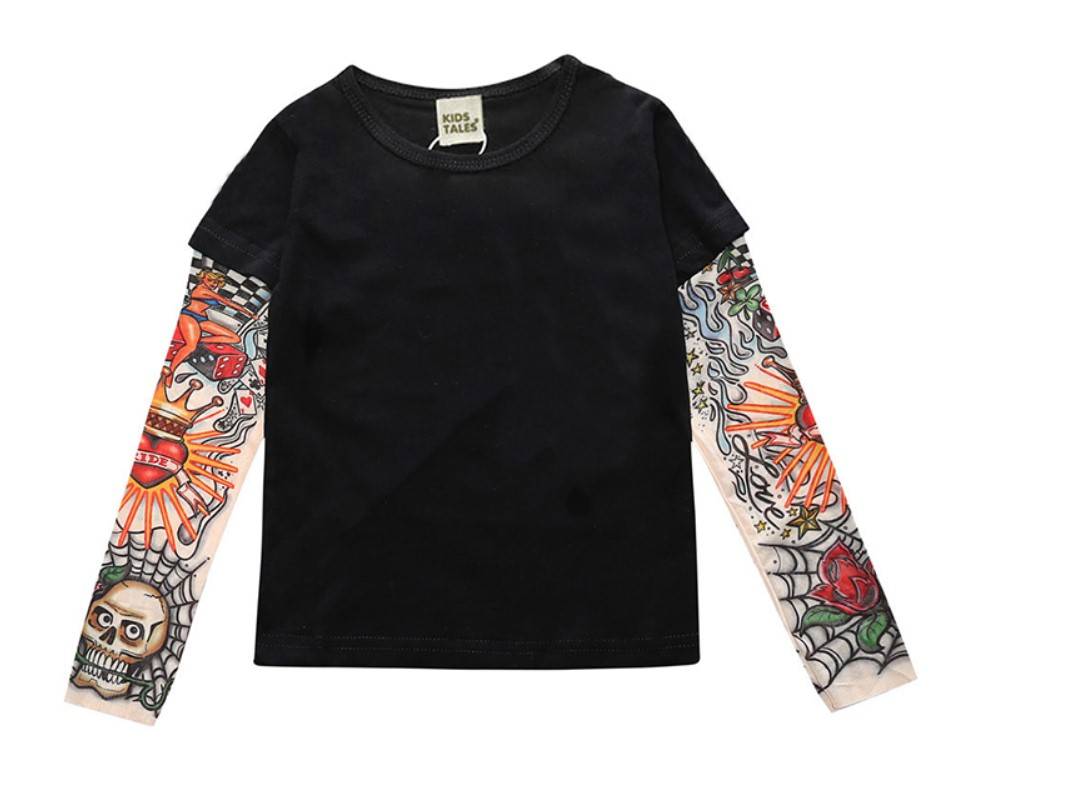 Camiseta con manga de tatuaje para niño Ropa para bebe ,niños y niñas Camiseta con manga de tatuaje para niño
