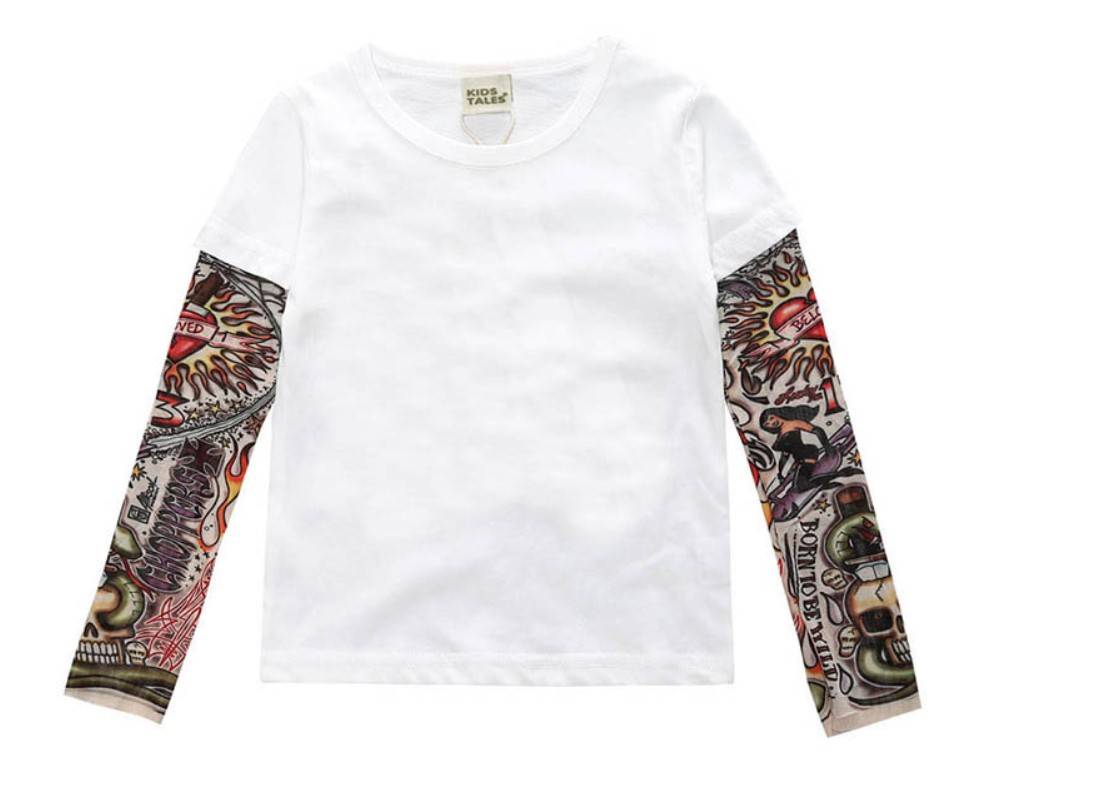 Camiseta con manga de tatuaje para niño Ropa para bebe ,niños y niñas Camiseta con manga de tatuaje para niño