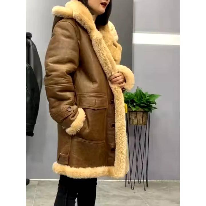 Chaqueta de piel de oveja genuina para mujeres Parkas, Cazadoras y Chaquetas de Mujer Chaqueta de piel de oveja genuina para mujeres Parkas, Cazadoras y Chaquetas de Mujer