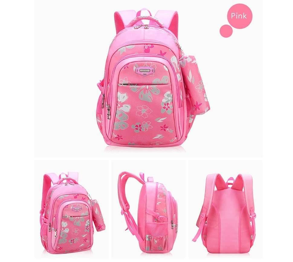 Girl's Floral Print Backpack Set