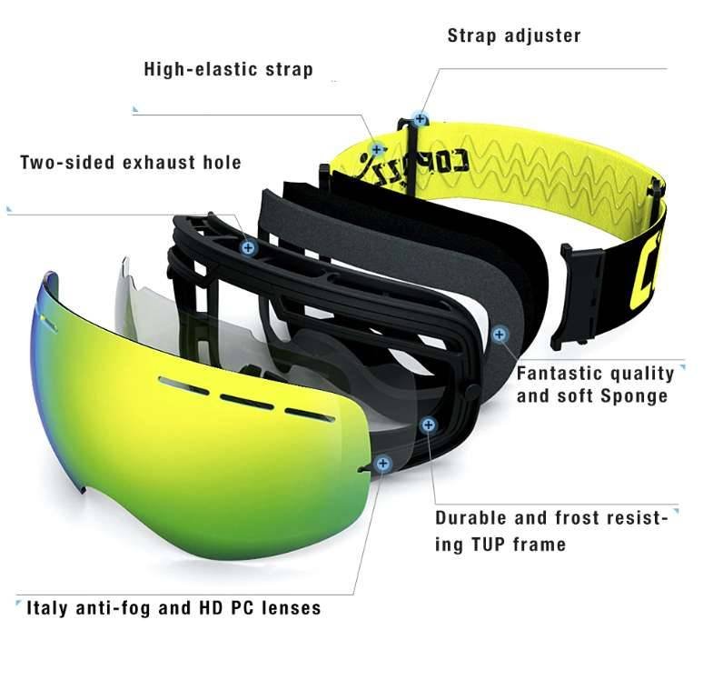 Unisex Anti-Fog Ski Goggles