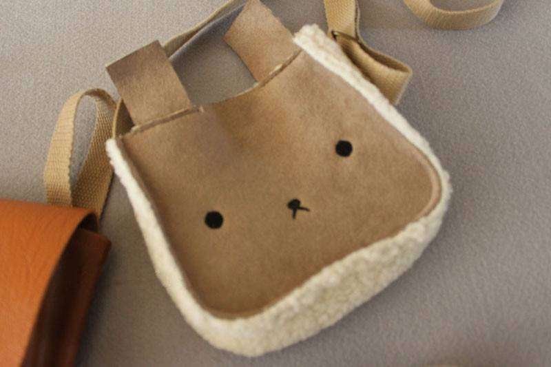 Bear Stylized Leather Backpack for Baby