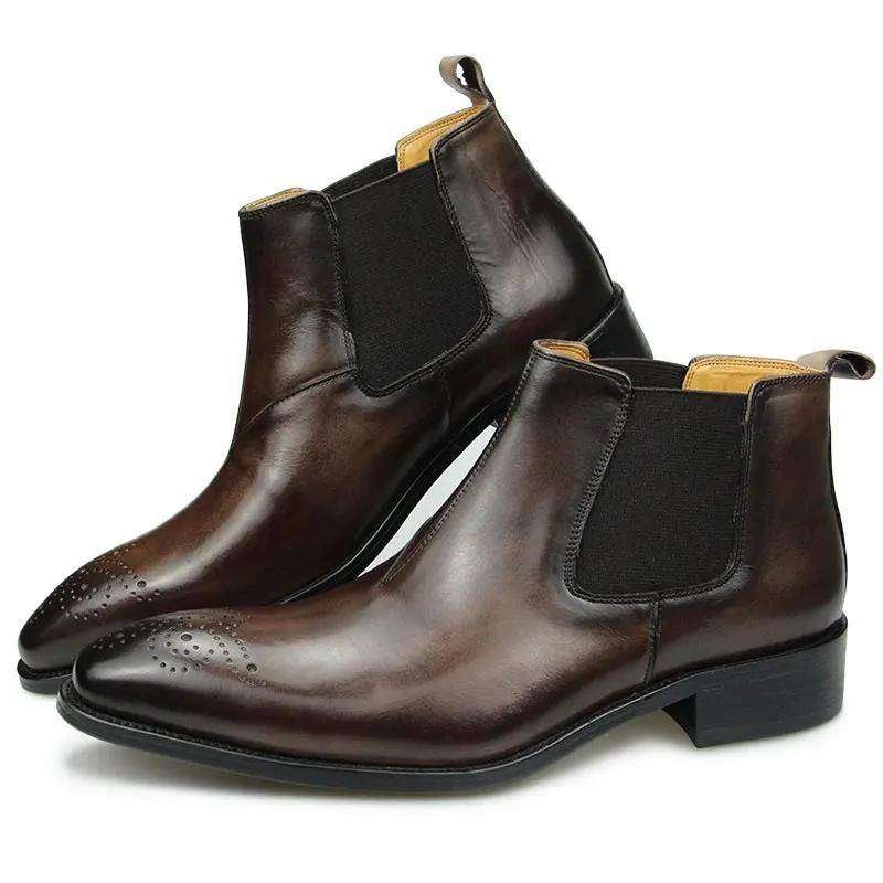 Botines altos para hombres de cuero genuino elegantes invierno Botas , Zapatos y Botines de Hombre Botines altos para hombres de cuero genuino elegantes invierno Botas , Zapatos y Botines de Hombre
