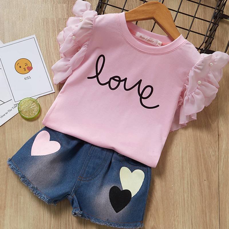 Girls’ Cute Bright Printed Cotton Clothes Set Ropa para bebe ,niños y niñas Girls' Cute Bright Printed Cotton Clothes Set Ropa para bebe ,niños y niñas