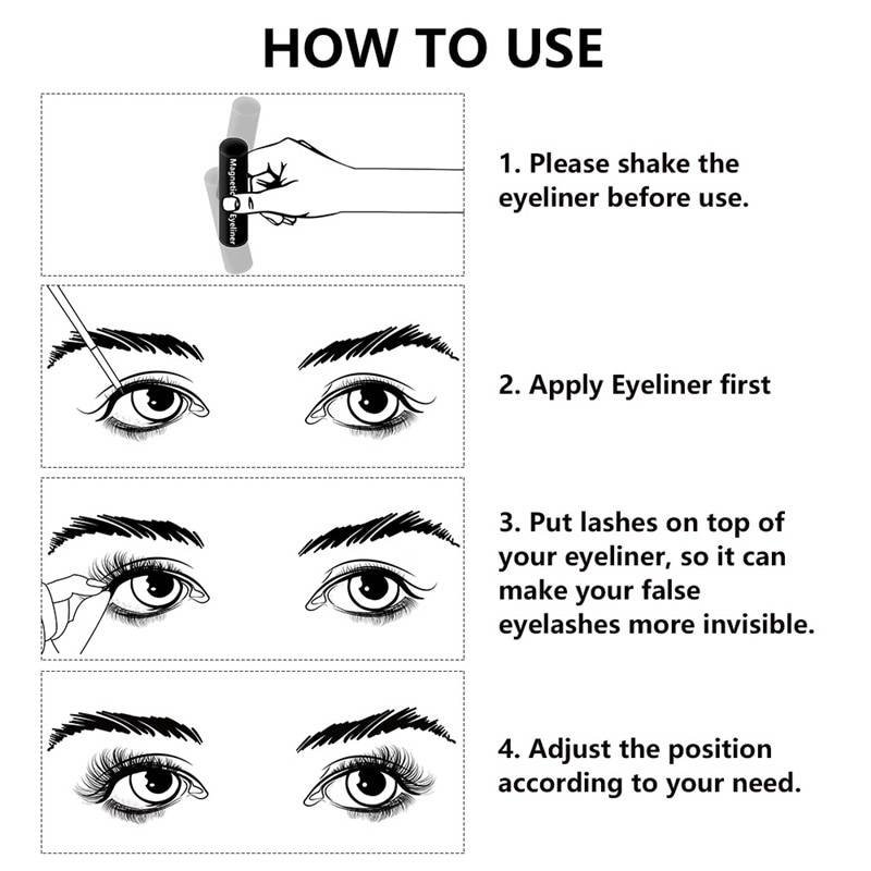 Waterproof Magnetic Eyelashes with Liquid Eyeliner Cuidado, masaje e higiene Personal y Facial Waterproof Magnetic Eyelashes with Liquid Eyeliner Cuidado, masaje e higiene Personal y Facial