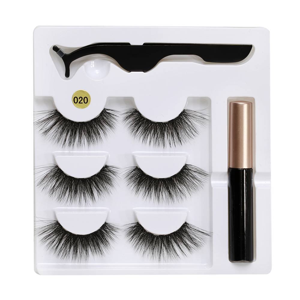Waterproof Magnetic Eyelashes with Liquid Eyeliner