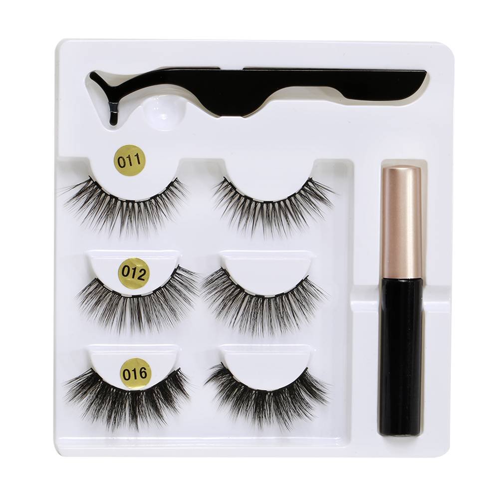 Waterproof Magnetic Eyelashes with Liquid Eyeliner