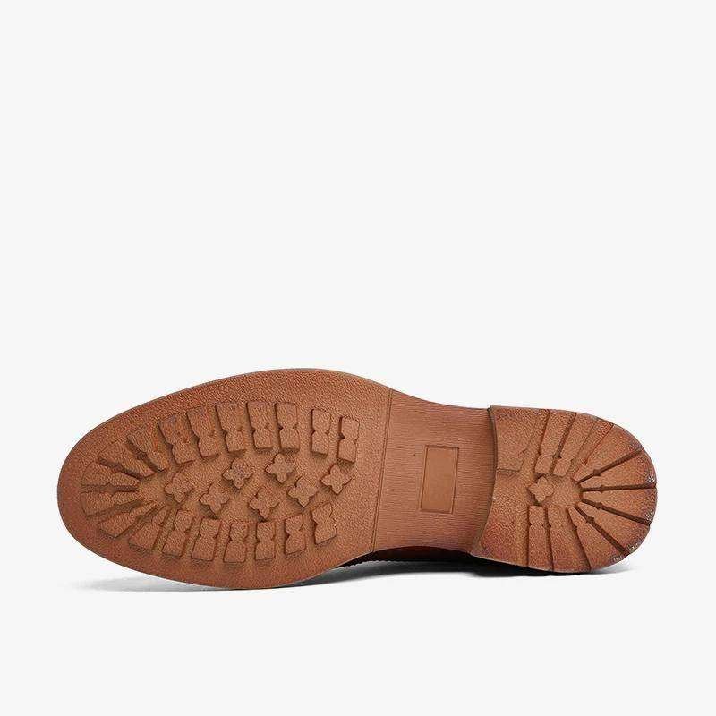 Desai, nuevas botas Brogue de cuero genuino para hombre, zapatos con forro polar, botas de moda, cálidas, de talla grande, informales, con cordones, cremallera, regalos Desai, nuevas botas Brogue de cuero genuino para hombre, zapatos con forro polar, botas de moda, cálidas, de talla grande, informales, con cordones, cremallera, regalos