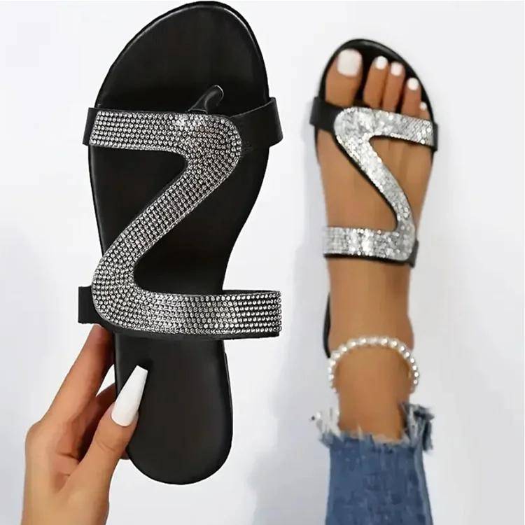 Sandalias de Moda Verano 2024 para Mujer, con Brillantes, Casuales, para Viajes al Aire Libre, Chanclas de Playa, Antideslizantes, Duraderas, Tallas 36-43 Sandalias Sandalias de Moda Verano 2024 para Mujer, con Brillantes, Casuales, para Viajes al Aire Libre, Chanclas de Playa, Antideslizantes, Duraderas, Tallas 36-43 Sandalias