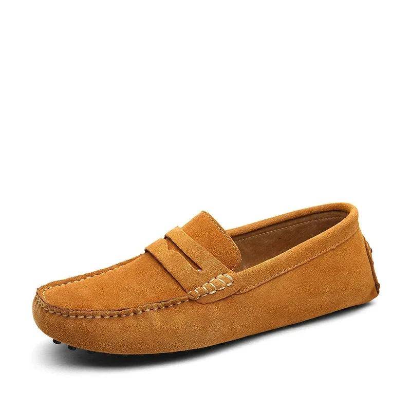 Mocasines de Cuero Genuino para Hombre Botas y Botines de Hombre Color: 02 Fur Dark Blue|02 Fur Black|02 Fur Brown|02 Fur Gray Color: 01 Ligth Brown Talla de Zapato: 49|48|47|46|45|44|43|42|41|40|39|38 Mocasines de Cuero Genuino para Hombre Botas y Botines de Hombre