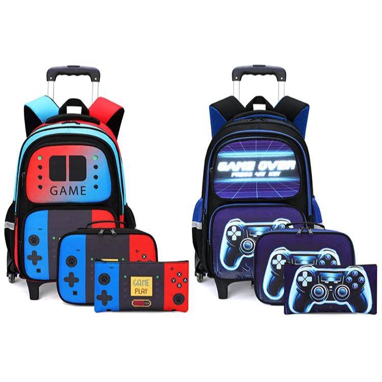 Mochila Escolar con Ruedas y Trolley con Bolsa de Almuerzo Mochila Escolar Mochila Escolar con Ruedas y Trolley con Bolsa de Almuerzo Mochila Escolar